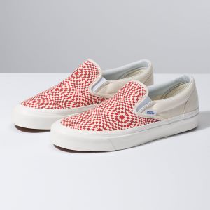 Vans Erkek Kaykay Ayakkabısı Anaheim Factory Slip-On 98 DX Kırmızı/Beyaz | 40986-401